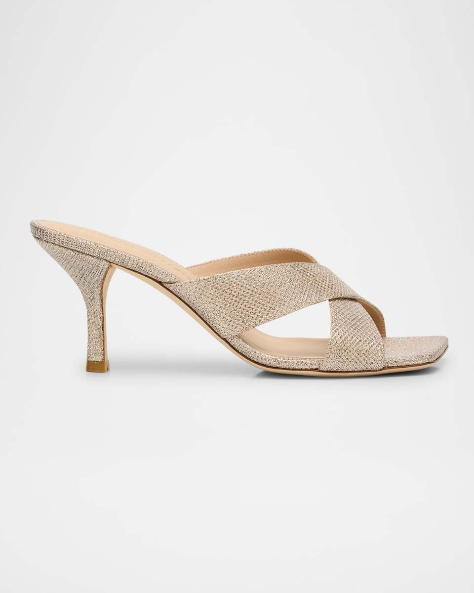 Dayna Metallic Crisscross Slide Sandals